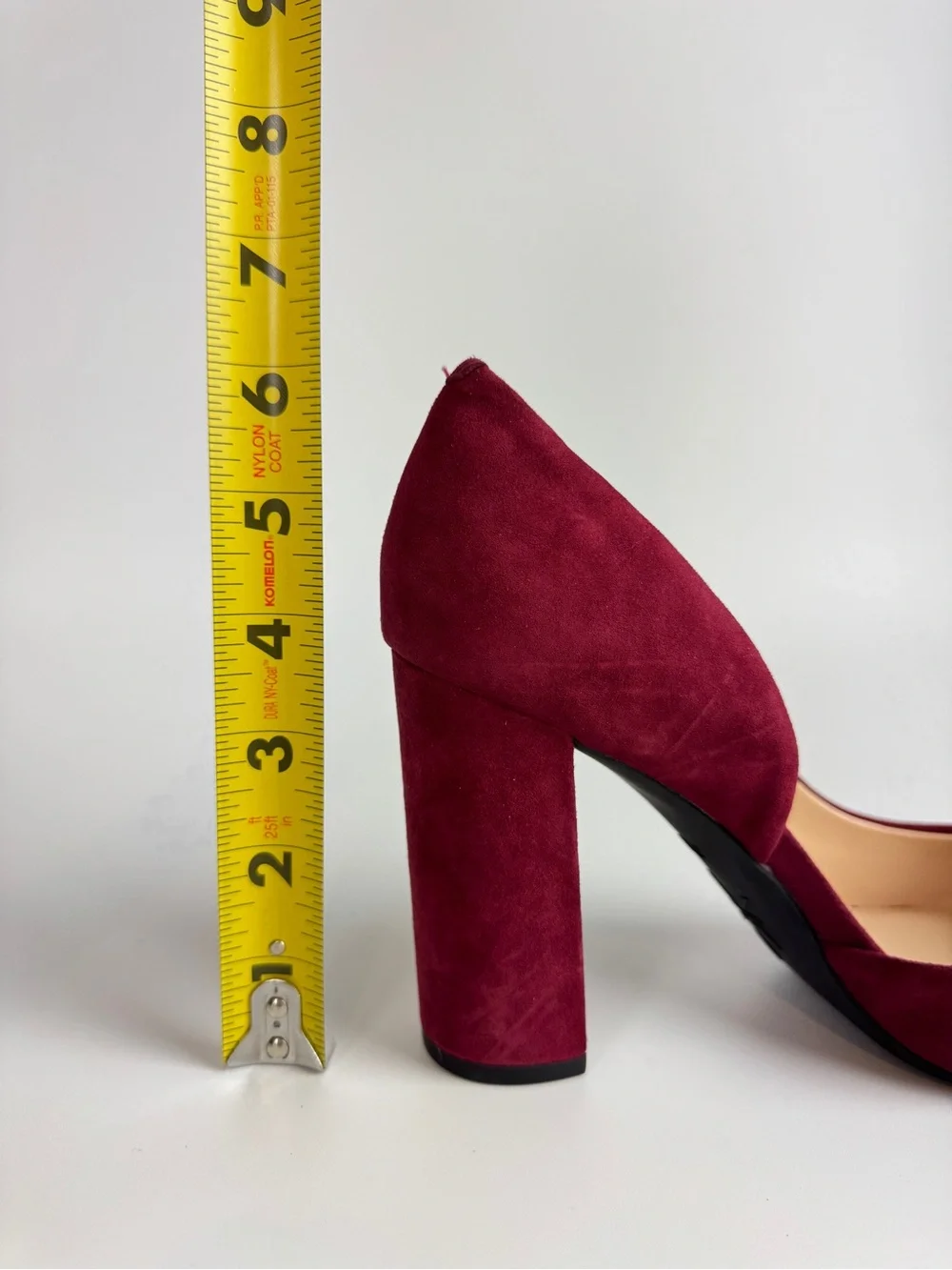 Nine West Burgundy Suede Pointed Block Heel Pumps